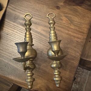 Antique Brass Wall Sconces - Set of 2